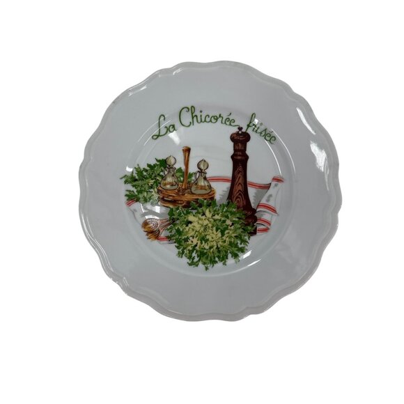 Vintage Merry Haute Limoges Porcelaine French Salad Plate Set Of 6 G. Louviere - Picture 4 of 6